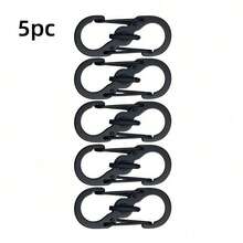 5pcs S-Shaped Mini Keychain Hooks With Lock - Suitable For Camping And Backpack Organization, Secure Key Storage Box, Multi-Function Quick Release Buckle Anti-Detachment Lock Eight-Figure Hook - Lock - View 13