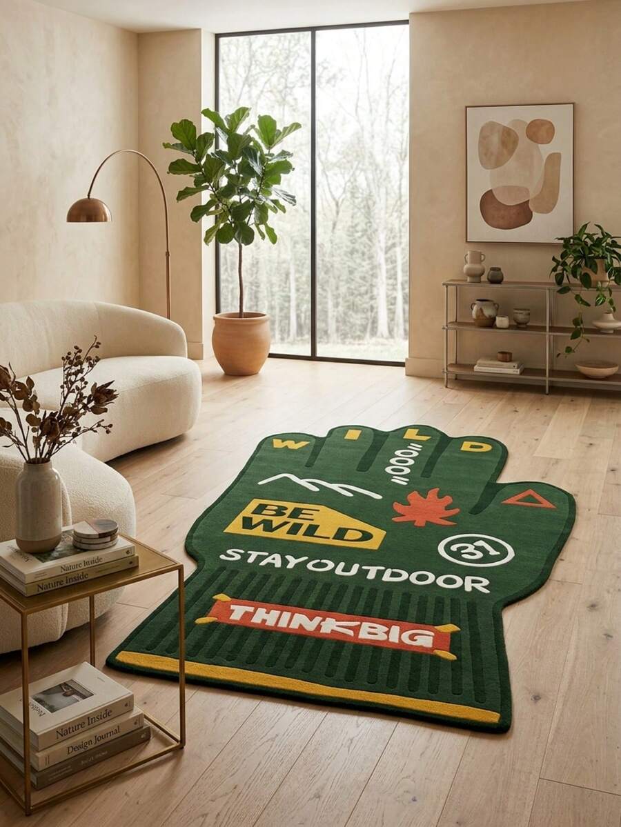 1 buah Karpet Dekoratif Berbentuk Sarung Tangan Hijau Inggris Bergaya INS Kartun Modern yang Menyenangkan, Cocok untuk Kamar Mandi, Dapur, Pintu Masuk, Lorong, Samping Tempat Tidur, Ruang Tamu, Kamar Tidur, Semua Musim, Dapat Dicuci dengan Mesin, Alas Lantai Lembut, Dekorasi Rumah yang Estetis - MultiWarna - View 1