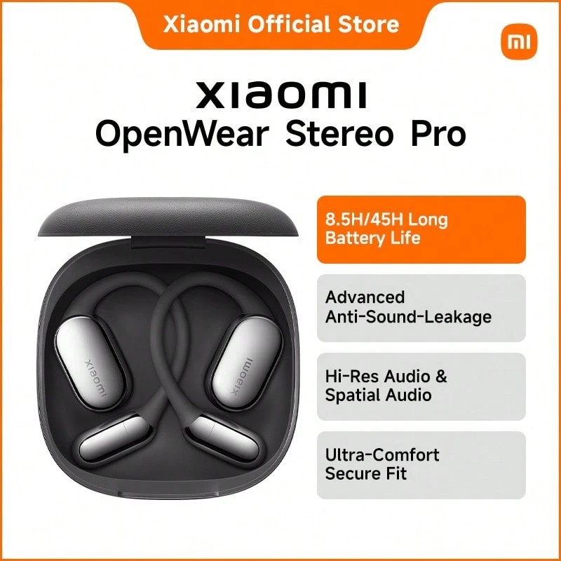 Xiaomi OpenWear Stereo Pro – Open-Ear Headphones Comfort With Secure Fit, Clear Pro-Level Sound, Less Sound Leakage, Built-In Recording, Fast Pairing & All-Day Battery - Graphite Black - View 1