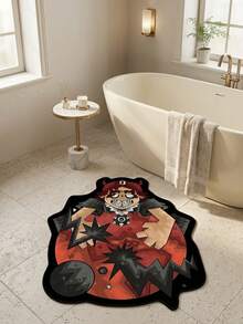 1pc Floor Mat/Rug (Rug, Carpet, Bath Mat, Bath Rug, Door Mat, Runners), Modern Creative Cartoon Fun INS Style Planet Mars Boy Alien Decorative Rug, Suitable For Bathroom, Kitchen, Entrance, Hallway, Bedside, Living Room, Bedroom, Etc., All-Season Machine Washable Soft Floor Mat, Aesthetic Home Decor - Multicolor - View 6