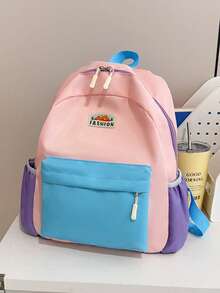 This Fashionable Color-Block Casual Backpack Is Suitable For A Variety Of Occasions And Has A Wide Range Of Uses. It Is The Perfect Gift For Teenagers. - Multicolor - View 13