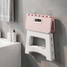 Enlarged Size Household Folding Step Stool - (1pc) Non-Slip Surface Step Stool, Multiple Sizes Available, Load Capacity Up To 310 LBS - Sturdy & Lightweight ABS Plastic Folding Step Stool, Suitable For Kitchen, Bedroom, Bathroom And Living Room - Pink - View 6