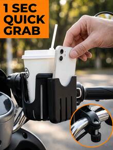 360° Rotatable 2-In-1 Cup Holder And Phone Holder Motorcycle Water Bottle Holder Universal Bicycle Storage Rack Suitable For Wheelchairs, Bicycles, Electric Wheelchairs, Essential Accessories, Bicycle Gear, Cycling Gear - Multicolor - View 9