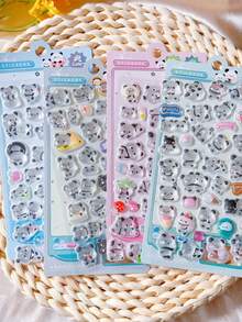 Cute Cartoon Animal Series 3D Panda Stickers, Fun 3D Embossed Stickers, Luggage Guitar Phone Decorative Decals - Multicolor - View 2