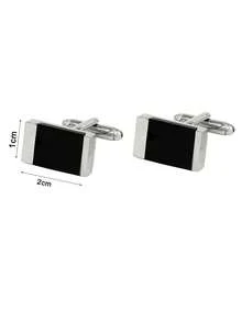 1 Pair Fashion Geometric Square Copper Men's Cufflinks, Wedding Business Daily Accessories - Multicolor - View 4