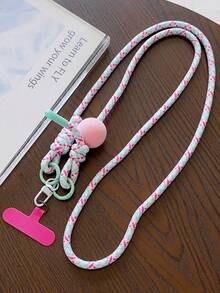 Macaron Color Block Ball Braided Lanyard Universal Phone Case Bag Water Bottle Key Portable Cute Pendant - Multicolor - View 10