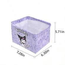Giỏ lưu trữ gấp gọn Sanrio, hộp lưu trữ để bàn Hello Kitty/My Melody/Kuromi, chất liệu vải không dệt, hộp lưu trữ đồ dùng linh tinh & mỹ phẩm dễ thương, trang trí phòng ngủ cho bé gái - A - Xem 8