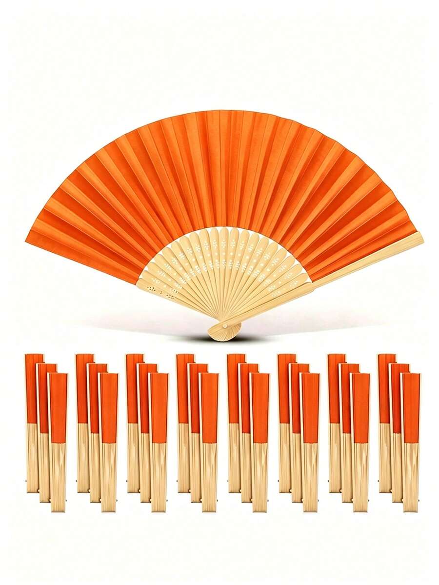 1/5/10/20件復古手持折疊紙扇，便攜竹扇，夏季涼爽時尚配件，適合派對與活動