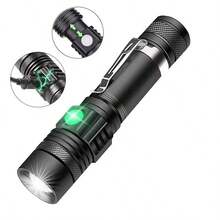 1/2PCS T6-LED Zoomable Flashlight, IP65 Waterproof, Multiple Charging Methods With Power Indicator, Portable Clip Design(No Batteries ) - Flashlight - View 8