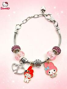 SANRIO 1件  正版授權   閃亮 DIY 金屬手鍊 可愛防水繩 精緻時尚配件飾品鑰匙圈 - 彩色 - 查看 4