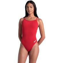 Arena Performance Women's Team Solid Lace Back Swimsuit One Piece Bathing Suit Variant 3 - Red/White - View 1