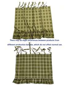 Handmade Farmhouse Style Oven Skirt Cover, Handmade Oven Cover, Heat Resistant Rustic Ruffled Tie-On Oven Skirt Cover, Easy To Install, Hides Clutter, Fits Stovetops, With Ties And Ruffle Trim, Fits All Oven Models. - Multicolor - View 6