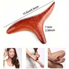 1pc Triangle Finch Massager, Fragrant Wood Multi-Functional Point Rod, Mahogany Three-Pronged Foot Point Pressing Solid Wood Foot Massage Cone - Single Reflexology - View 1