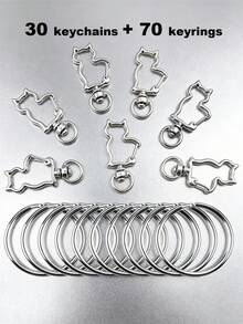 20/50/100pcs Heart-Shaped Swivel Clasp Keychain - Colorful Metal Spring Snap, Suitable For DIY Crafts, Jewelry, Lanyards And Accessories, Zinc Alloy Lobster Claw - Silver - View 32