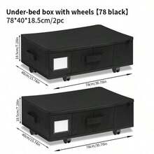 2pcs Under Bed Space-Saving Storage Organizer Box With Wheels - Waterproof Oxford Fabric, Pull-Out Design, Suitable For Clothes, Shoes, Socks - Dust-Proof Folding Box, Suitable For Toys And Books - Multicolor - View 20