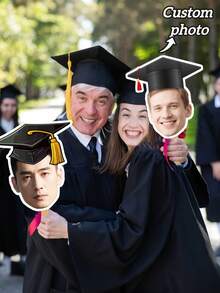 Custom Vintage Childhood Photo Graduation Fan, Personalized Graduation Gift, 2026 High School Graduate Best Friend Photo Prop, Humorous High School Graduation Keepsake - Multicolor - View 6