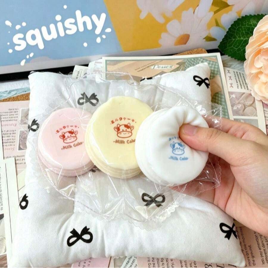 Squishy 水感牛奶捏捏樂 手作捏捏玩具 草莓牛奶起司牛奶 矽膠捏捏玩具 高級質感超柔軟 水感減壓捏捏玩具