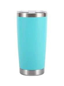 20oz Double Wall Vacuum Insulated Tumbler, 18/8 Stainless Steel Leak-Proof Travel Coffee Mug With Sliding Lid, Sweat-Proof Car Cup Holder Compatible, Suitable For Outdoor And Office - Multicolor - View 12