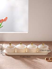 1 Set Transparent/Beige Round Dish Set, Snack Dried Fruit Candy Storage Dish, Luxury Holiday Food Storage Dish Set - Milky White With Transparent Lid - View 10