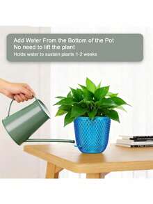 2pcs Indoor Plant Automatic Watering Hanging Planters, Hanging Plant Pots With Drainage Holes And Chains, Hanging Flower Pots, Outdoor Small Hanging Planter Baskets, Home Decor Gardening - Multiple Styles - View 6