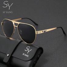 SY SI YANG Marke 1 Paar Herren & Damen Metall Lässig Aviator Rahmen Mode Mode Brille, geeignet für Urlaub, Ausflüge und Outfit-Kombinationen, vielseitige Mode-Stil Brille für den Alltag, mit exquisiter Brillen-Aufbewahrungstasche und Reinigungstuch - A - Übersicht 15