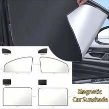 4件/2件裝 磁吸式汽車窗遮陽簾 鈦銀色側窗遮陽簾 適用於SUV/轎車前排與後排 隱私遮光窗簾 - 窗簾 - 查看 5