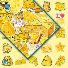 50pcs Cheese Cartoon Delicious Food Cute Expression Decorative Stickers For Message Board, Tablet, Car DIY - 50 Cheese Sheets - View 3