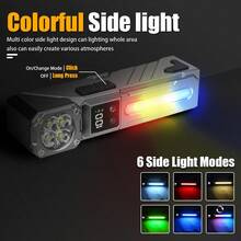 1 buah Lampu Kepala, Lampu Senter Sensor Gerak, Dilengkapi dengan Ikat Kepala dan Klip Penjepit. Desain Isi Ulang dengan Tampilan Daya Digital untuk Penggunaan Bebas Genggam. Ideal untuk Berkemah, Mendaki, Lari, Memancing, Keadaan Darurat di Luar Ruangan, dan Lainnya. - lampu depan - View 3
