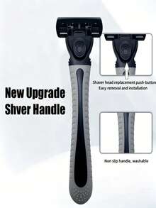 Premium 6-Blade Men's Razor With Non-Slip Ergonomic Handle, Durable Stainless Steel Blades, Smooth Close Shave, Multi-Combination Replacement Blades, Hypoallergenic, Precise Shaving, Essential Beard Trimming Tool, Men's Must-Have Razor, Easy To Clean - 6 Replacement Blades + 1 Tool Holder - View 8