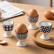 2pcs Egg Cups, Egg Holders, Blue And White Porcelain Print Style Egg Holders For Daily Meals, Suitable For Breakfast, Family Dining, Gifts, Parties And Gatherings - Blue and White French Flowers - View 7