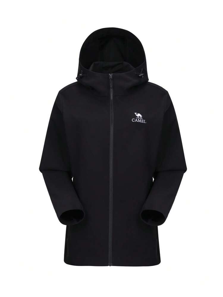 CAMEL CROWN Women's Outdoor Softshell Jacket, Fashionable & Comfortable, Water-Resistant, Durable, Lightweight, Suitable For Hiking & Climbing, Spring/Summer Style - Phantom Black - View 2