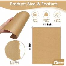 25 Sheets Brown Cardstock 8.5 X 11, 92lb/250gsm Kraft Card Stock Paper, Heavy Cardstock Printer Paper For Invitations, Scrapbooking, Crafts, DIY Cards - 1 - View 3