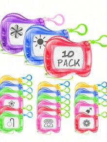 6/12/20pcs Mini Magnetic Drawing Board, Backpack/Keychain Notebook, Erasable Doodle Sketch Board, Birthday Party Favor/Gift Bag Filler, Back To School, Valentine's Day, Wedding, Birthday Gift [Random Color And Style] - Multicolor - View 9