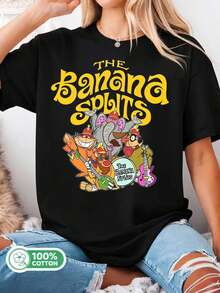 The_Banana_Splits_Retro_Cartoon_Band_Nostalgia_T-Shirt - 黑色 - 查看 1