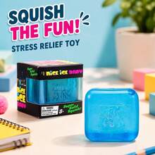 Squishy Toy, TPR Soft Slow Rising Decompression Toy, Sensory Stress Relief Ice Block Squeeze Toy, Popular Fidget Relaxation Toy For Kids Adults - Blue - View 1