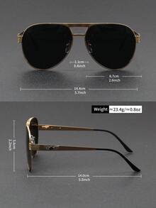 SY SI YANG Marke 1 Paar Herren & Damen Metall Lässig Aviator Rahmen Mode Mode Brille, geeignet für Urlaub, Ausflüge und Outfit-Kombinationen, vielseitige Mode-Stil Brille für den Alltag, mit exquisiter Brillen-Aufbewahrungstasche und Reinigungstuch - A - Übersicht 11