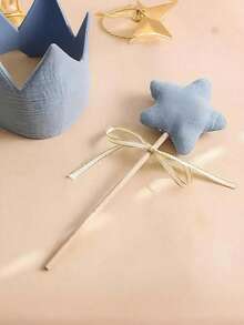 1pc Pink Fabric Star Wand With Gold Ribbon - Suitable For Birthday Party Decoration And Gifts, Multi-Functional Holiday Accessory, Party Favor, Suitable For Easter, Birthday, Wedding, Anniversary And Other Theme Party Supplies, Suitable For Role Play And Celebration - Multicolor - View 5