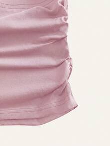 Fashionable Sexy V-Neck Tight Fit Long Sleeve Base Layer Top, Spring/Summer New Arrival Casual - Baby Pink - View 6