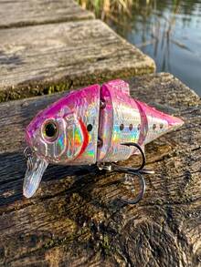 GOTURE 1 buah Umpan Ikan Kecil Bersambung yang Tenggelam Perlahan: 7cm/10.2g Umpan Keras Permukaan Tengah Air, Cocok untuk Ikan Bass, Peacock Bass, dan Ikan Lainnya - MultiWarna - View 8