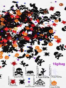 15/30/50g Halloween Glitter Confetti, Shiny Pumpkin Bat Spider Ghost Witch Skeleton Paper Confetti For Table Scatter, Party Decoration, DIY Crafts - Halloween Confetti 4 - View 6