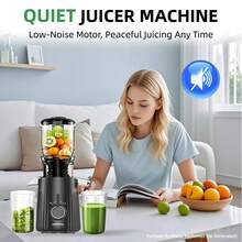celiberry Cold Press Juicer Machines, Compact Small Slow Masticating Juicer With Large Feed Chute Fit Whole Fruits & Vegetables, Easy Clean In 60S Without Brush, 99% Pure Juice Yield, 250W Quiet Juice Extractor , Kitchen Appliance For Holiday Gift - US A Type Plug(110-127V) - View 11