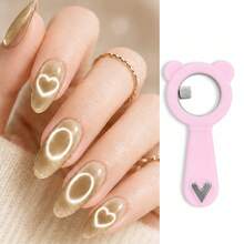 nailpop New Multifunctional Cat Eye Nail Art Tool, Can Simultaneously Create Hollows And Heart-Shaped Cat Eyes, With Handle For Quick Hollow Suction, Heart-Shaped Cat Eye Design, Spring/Summer Nail Supplies, Compact And Portable - Multicolor - View 11