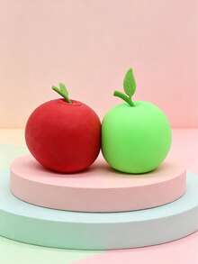 1pc Random Color Realistic Green Apple Squishy Toy, Slow Rebound Soft Stress Ball, Creative Desk Decor, Novelty Gift And Gift Box Filler - 彩色 - 查看 5