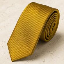 Gravatas sociais masculinas, versáteis para ternos, adequadas para casamentos, banquetes e entrevistas de emprego. - Dourado - Visão 3