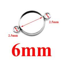 10pcs/Set, Suitable For 6/8/10/12/14/16/18/20/25/30mm Double Hole Hanging Stainless Steel Embossed Convex Gemstone Base, For DIY Jewelry Making - Silver - View 13