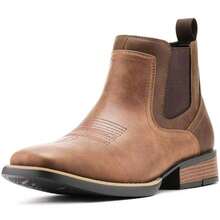 Men's Square Toe Denim Boots, All-Weather Slip-On Work & Casual Western Chelsea Boots - Two-color - View 2