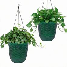 2pcs Indoor Plant Automatic Watering Hanging Planters, Hanging Plant Pots With Drainage Holes And Chains, Hanging Flower Pots, Outdoor Small Hanging Planter Baskets, Home Decor Gardening - Multiple Styles - View 15