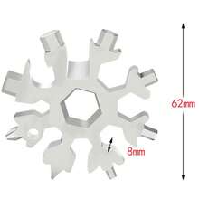 4件組 18合1雪花多功能工具 不鏽鋼六角扳手 螺絲起子 開瓶器 便攜鑰匙圈求生工具 適合露營與徒步 男士禮物 - 彩色 - 查看 11