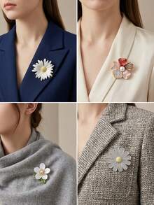Broches de flor de strass de lujo - Alfileres de planta para mujer unisex accesorios de joyería casual para fiestas / Regalos para amigos insignias decoración - flores - Ver 4
