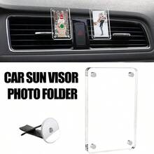 Clip photo pour pare-soleil de voiture, support photo universel en acrylique, décoration de voiture, clip de rangement intérieur pour pare-soleil personnalisé J3J7 - décoration de grille d'aération - Voir 4